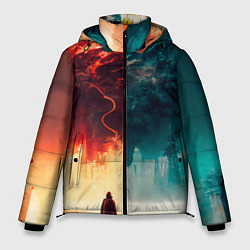 Куртка зимняя мужская Параллельные вселенные, цвет: 3D-светло-серый