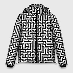 Куртка зимняя мужская Черно-белый лабиринт, цвет: 3D-красный