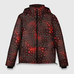 Куртка зимняя мужская Красно-черная объемная броня, цвет: 3D-светло-серый