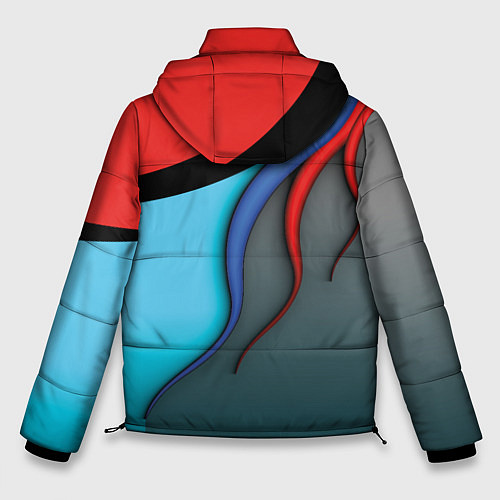 Мужская зимняя куртка Разноцветные ручейки / 3D-Красный – фото 2