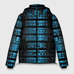 Куртка зимняя мужская Голубая абстракция, цвет: 3D-черный