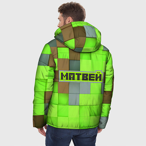 Мужская зимняя куртка Матвей майнкрафт / 3D-Черный – фото 4