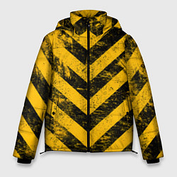Куртка зимняя мужская WARNING - желто-черные полосы, цвет: 3D-светло-серый