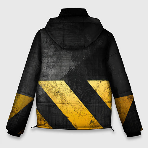 Мужская зимняя куртка Желтые предупреждающие полосы / 3D-Красный – фото 2