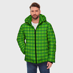 Куртка зимняя мужская Шотландка зеленая крупная, цвет: 3D-красный — фото 2