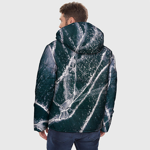 Мужская зимняя куртка Ледяные трещины на замерзшем море / 3D-Черный – фото 4