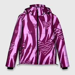 Куртка зимняя мужская Полосатая любовь, цвет: 3D-красный