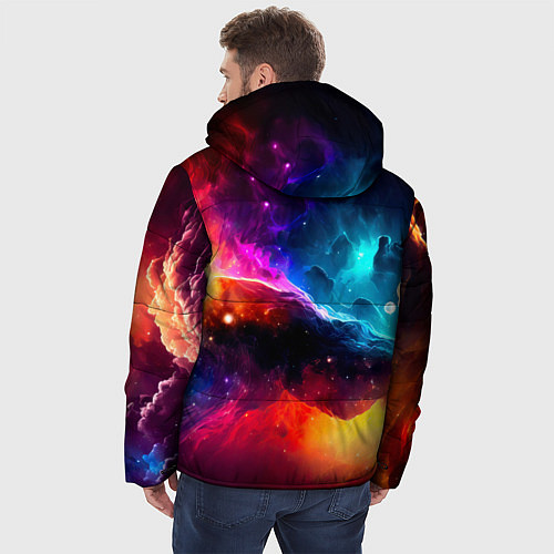 Мужская зимняя куртка Космос, созданный нейросетью / 3D-Черный – фото 4