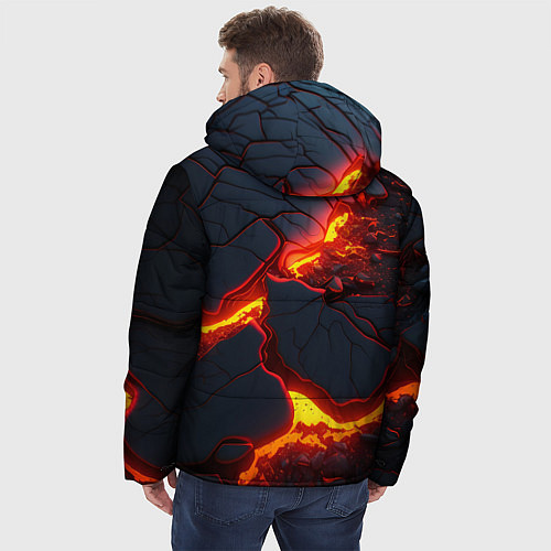 Мужская зимняя куртка Красивая неоновая лава / 3D-Черный – фото 4