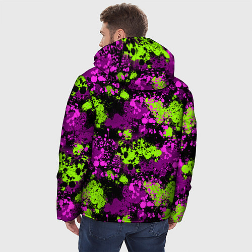 Мужская зимняя куртка Брызги и кляксы / 3D-Черный – фото 4