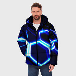Куртка зимняя мужская Neon abstraction plates storm, цвет: 3D-красный — фото 2