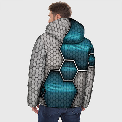 Мужская зимняя куртка Cyber texture abstraction / 3D-Черный – фото 4
