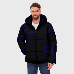 Куртка зимняя мужская Абстрактный цифровой фон, цвет: 3D-черный — фото 2