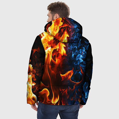 Мужская зимняя куртка Битва огней - два пламени / 3D-Черный – фото 4