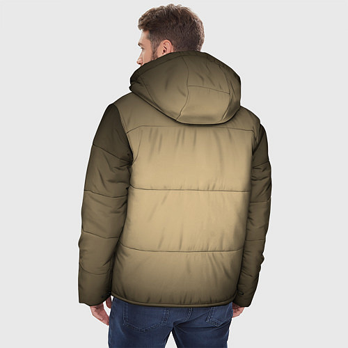 Мужская зимняя куртка Бежевый градиент / 3D-Черный – фото 4