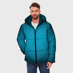 Куртка зимняя мужская Изумрудный градиент, цвет: 3D-черный — фото 2
