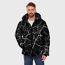 Куртка зимняя мужская Треснувшая текстура, цвет: 3D-красный — фото 2