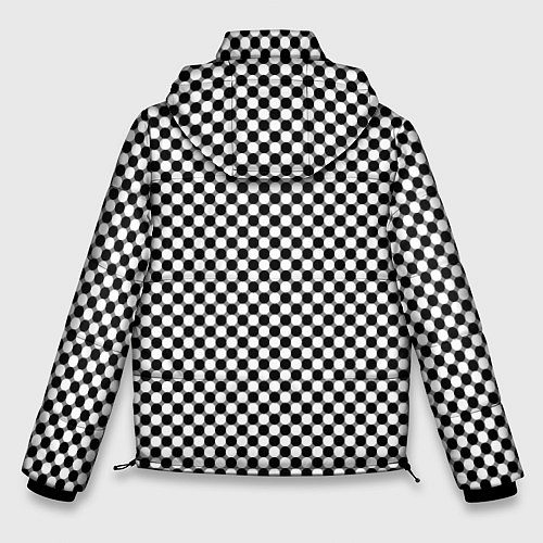 Мужская зимняя куртка Шахматная клетка иллюзия / 3D-Красный – фото 2