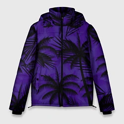 Куртка зимняя мужская Пальмы в ночи, цвет: 3D-черный