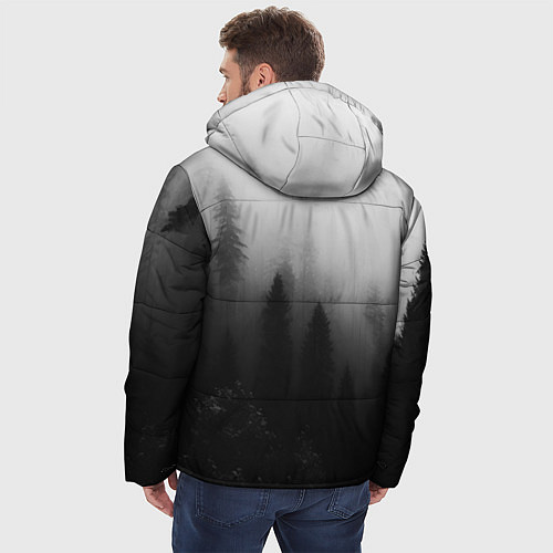 Мужская зимняя куртка Красивый туманный лес / 3D-Черный – фото 4