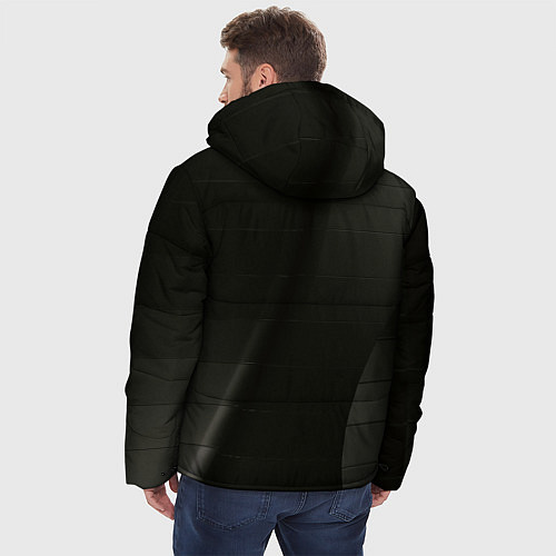 Мужская зимняя куртка Чёрные геометрические металлические листы / 3D-Черный – фото 4