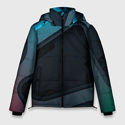 Куртка зимняя мужская Абстракция металл, цвет: 3D-черный