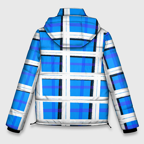 Мужская зимняя куртка Синяя клетка / 3D-Красный – фото 2