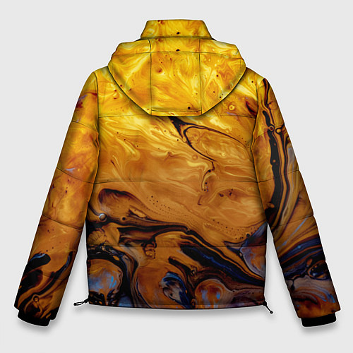 Мужская зимняя куртка Абстрактное жидкое золото / 3D-Красный – фото 2