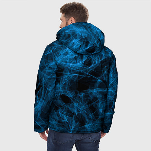 Мужская зимняя куртка Синий дым текстура / 3D-Черный – фото 4