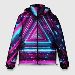 Куртка зимняя мужская Неоновые линии, цвет: 3D-светло-серый