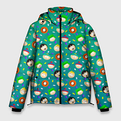 Куртка зимняя мужская Южный Парк - паттерн персонажи, цвет: 3D-светло-серый