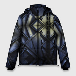 Куртка зимняя мужская Металлический калейдоскоп, цвет: 3D-светло-серый