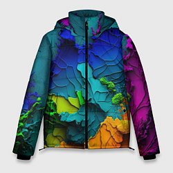 Куртка зимняя мужская Взрыв красок, цвет: 3D-черный