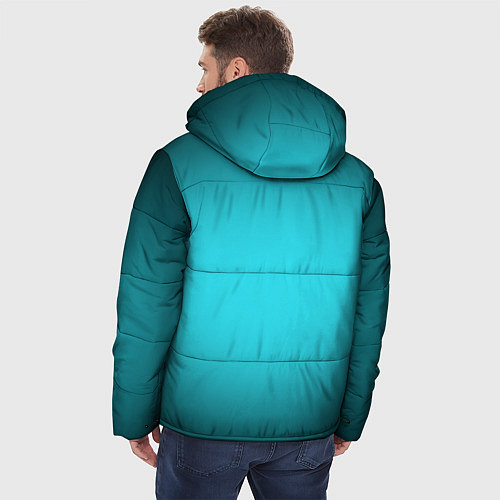 Мужская зимняя куртка Кислотный голубой с градиентом / 3D-Черный – фото 4