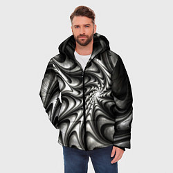Куртка зимняя мужская Abstract fractal grey, цвет: 3D-красный — фото 2