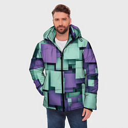 Куртка зимняя мужская Trendy geometric pattern, цвет: 3D-красный — фото 2