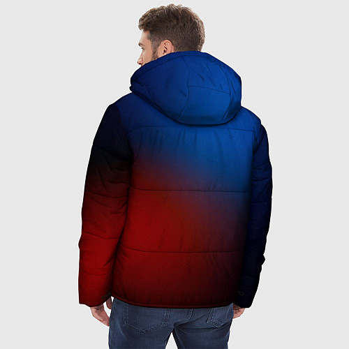 Мужская зимняя куртка Красно синий градиент / 3D-Черный – фото 4