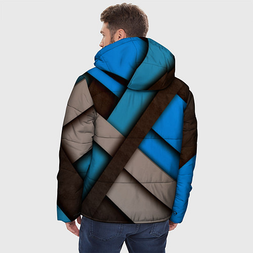Мужская зимняя куртка Геометрия линии спорт / 3D-Черный – фото 4