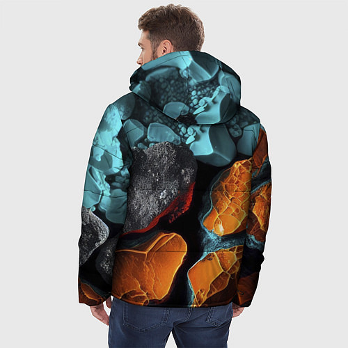 Мужская зимняя куртка Цветные камни / 3D-Черный – фото 4