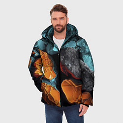 Куртка зимняя мужская Цветные камни, цвет: 3D-черный — фото 2
