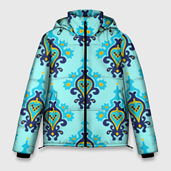 Куртка зимняя мужская Светло-синий паттерн из ламп, цвет: 3D-светло-серый