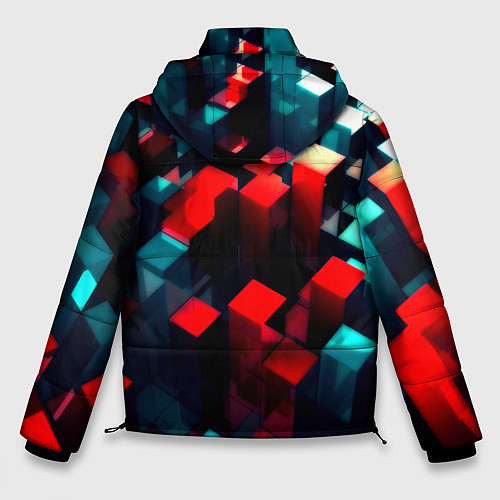 Мужская зимняя куртка Digital abstract cube / 3D-Красный – фото 2