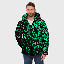 Куртка зимняя мужская Авангардный пиксельный паттерн, цвет: 3D-красный — фото 2