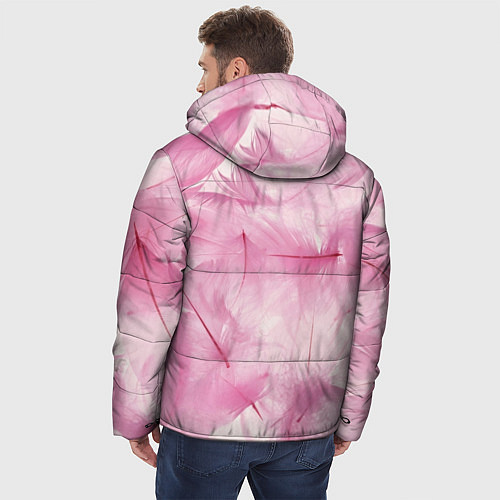 Мужская зимняя куртка Розовые перышки / 3D-Черный – фото 4