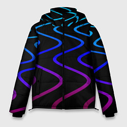 Куртка зимняя мужская Волновой неоновый растр, цвет: 3D-светло-серый