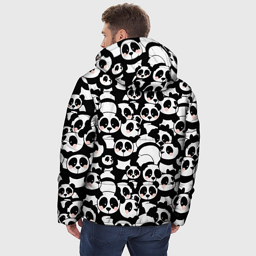 Мужская зимняя куртка Чёрно-белые панды / 3D-Черный – фото 4