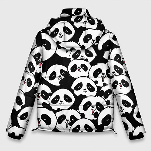 Мужская зимняя куртка Весёлые панды / 3D-Красный – фото 2