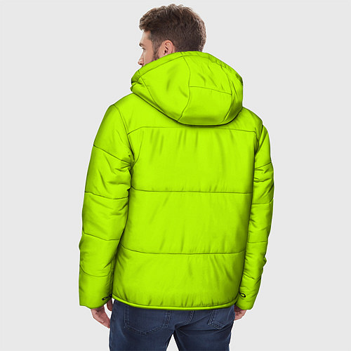 Мужская зимняя куртка Лайм цвет: однотонный лаймовый / 3D-Черный – фото 4