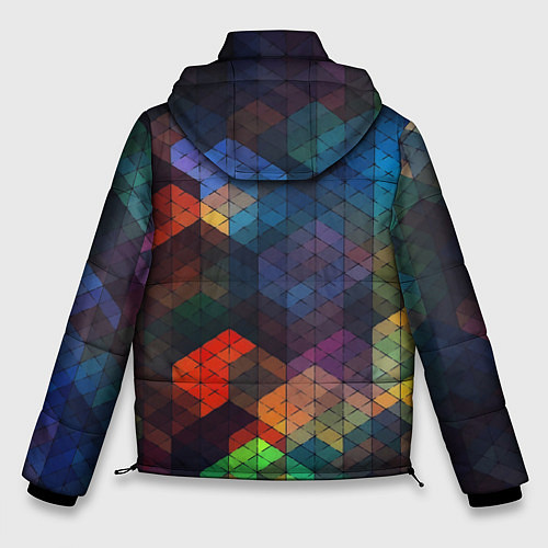 Мужская зимняя куртка Стеклянная мозаика цветная / 3D-Красный – фото 2