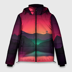 Куртка зимняя мужская Неоновая природа, цвет: 3D-черный